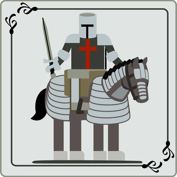 Темний лицар на коні — стоковий вектор