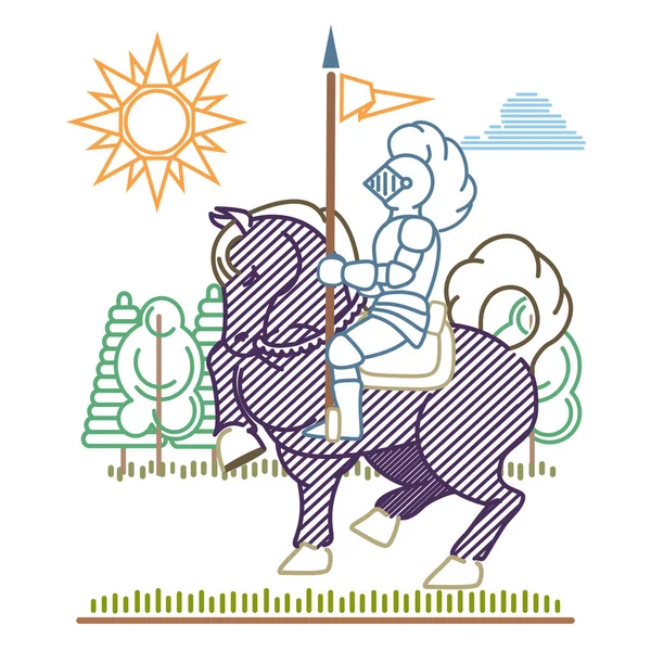 Knight on a Horse — Stock Vector