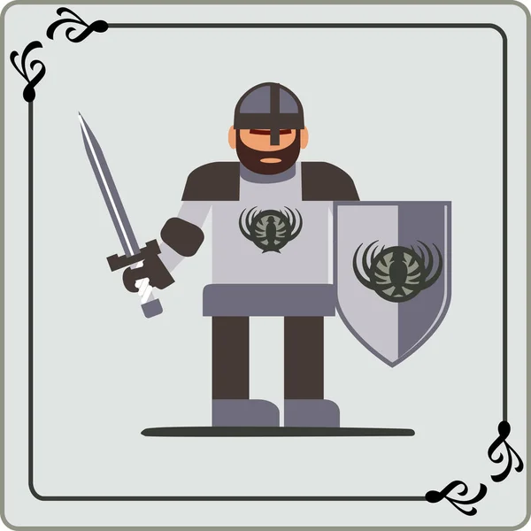 Темний лицар з мечем — стоковий вектор