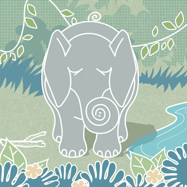 Elefante na natureza —  Vetores de Stock