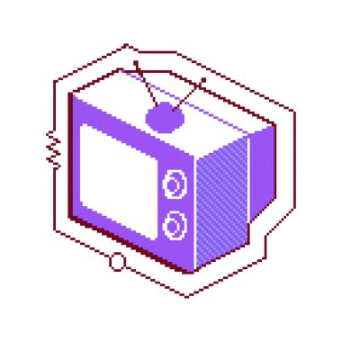 Vinetage televizyon Pixelated