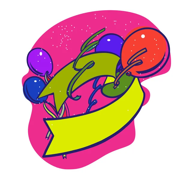 Ballonnen en banner — Stockvector