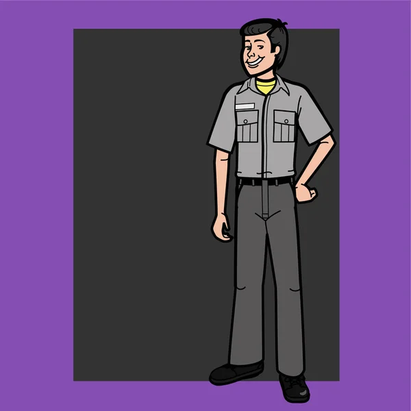 Serviceman Stands at the Ready — Stock Vector