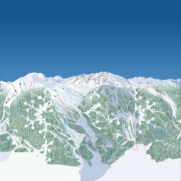 Carte de ski générique — Image vectorielle