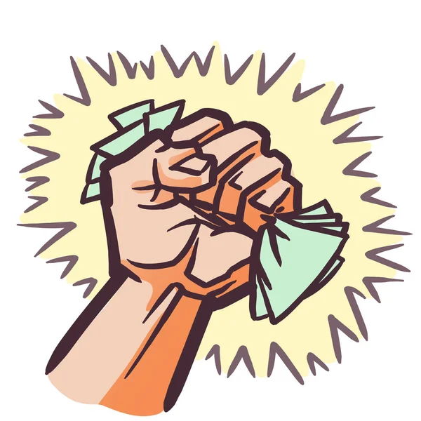 Güçlü grafik el ışık bir hale tarafından çevrili kağıt kırma. 