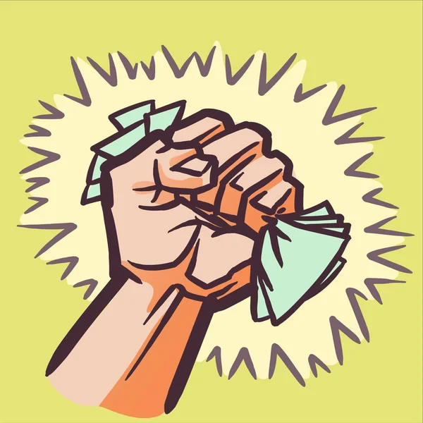 Güçlü grafik el ışık bir hale tarafından çevrili kağıt kırma. 