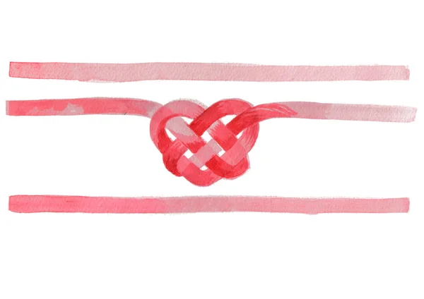 Corazón de nudo. Dibujado por acuarela — Foto de Stock