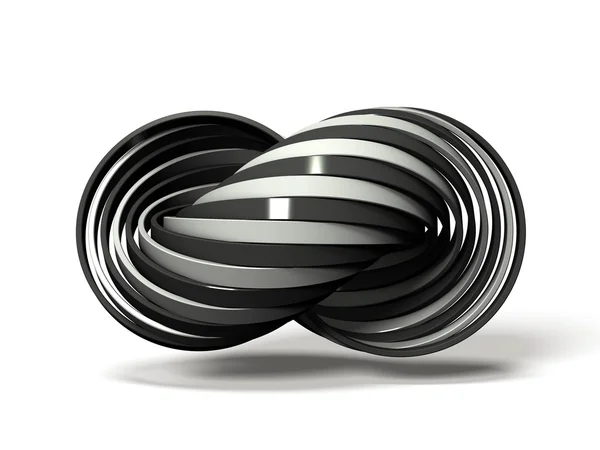 Many white and black rings overlap alternately. — Stock Photo, Image