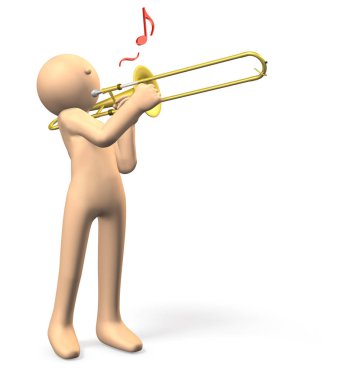 Trombon serin oynamak için oyuncu solo