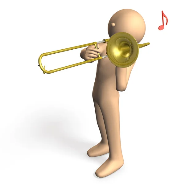 Joueur solo pour jouer le trombone cool — Photo