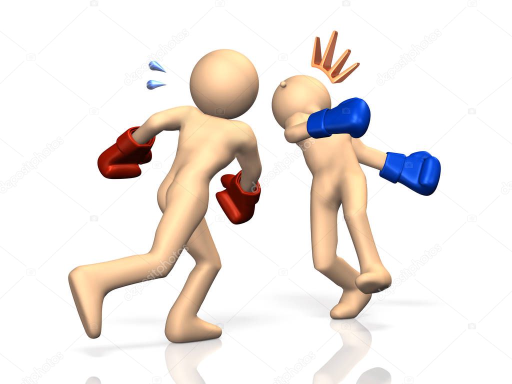 Rendered image depicting a knockout