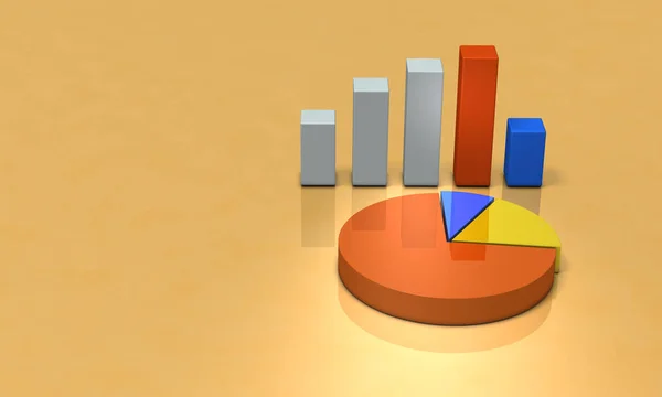 Bar grafiek en cirkeldiagram. Achtergrondafbeelding. — Stockfoto