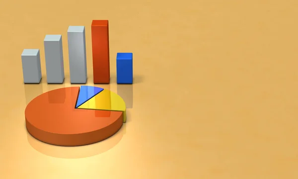 Bar grafiek en cirkeldiagram. Achtergrondafbeelding. — Stockfoto