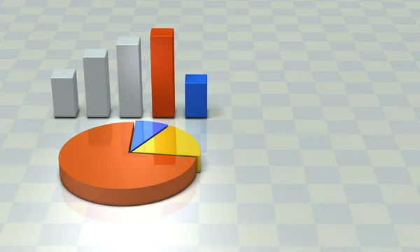 Balkendiagramm und Kuchendiagramm. Hintergrundbild. — Stockfoto