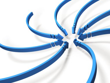 Çok sayıda okları merkezine akan.