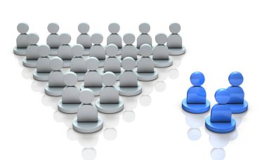 İki etnik gruplar. Azınlık grubu ve büyük grup. 