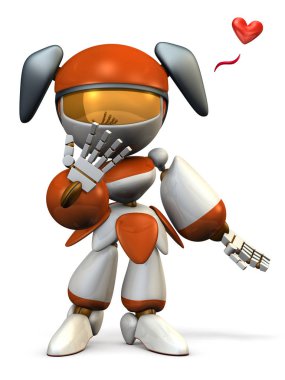 Utangaç ve sevimli robot.