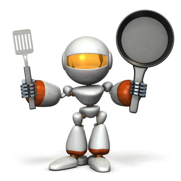 Pişirme meydan okumak için sevimli robot