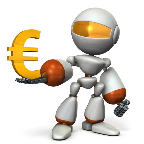 The cute robot wants a profit. — Stock Photo, Image