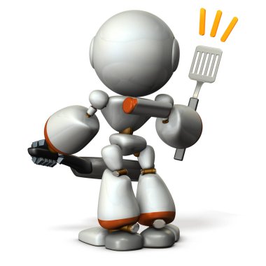 Becerileri yemek emin şirin robot.