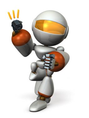 Şirin bir robot heyecanlı