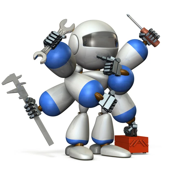 Birçok silah ile çok fonksiyonlu makine robot. 