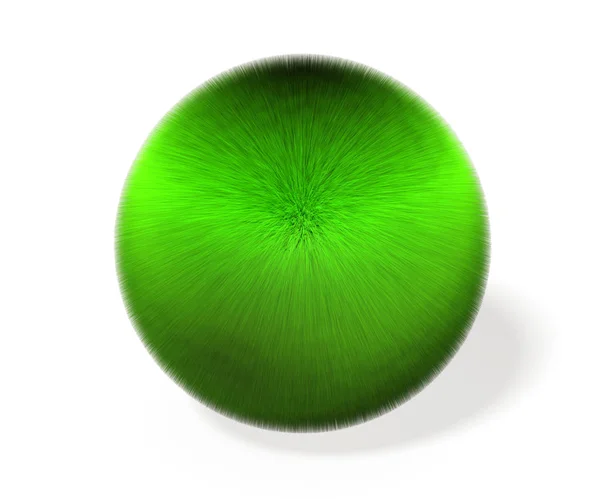 3D illustration of ball covered with green fiber. — Stock Photo, Image