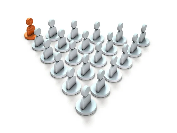 Uma imagem abstrata representando um líder liderando a multidão . — Fotografia de Stock