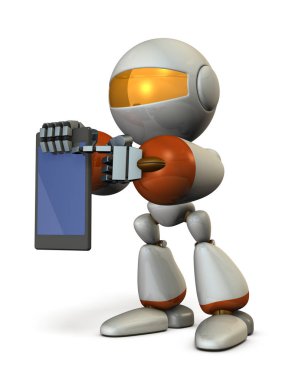 Şirin bir robot tablet Pc hakkında bilgi verir. 