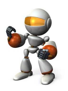Enerjik robotlar poz.