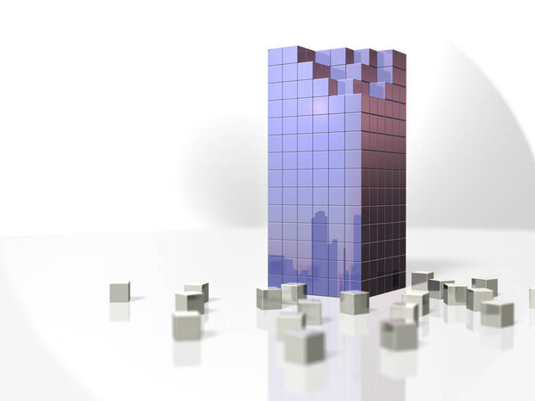 Здание, крыша которого была сломана
