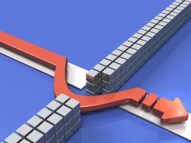 Ok sahası üzerindeki engeller önler. 3D çizim