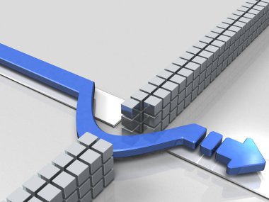 Ok sahası üzerindeki engeller önler. 3D çizim