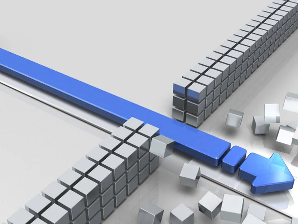 Стрілка Пробиває Перешкоду Вказує Успіх Ілюстрація — стокове фото