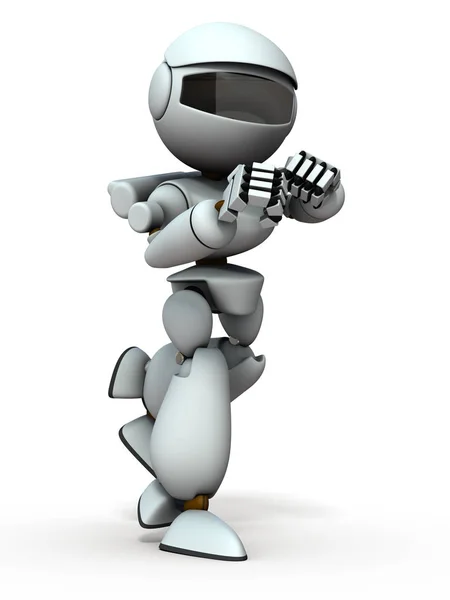 A robot that wrestled in a fighting posture. It shows a fighting — Stock Photo, Image