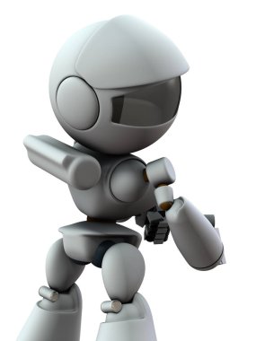 Geriye bakan bir yapay zeka robotu. Bu w düşünüyor