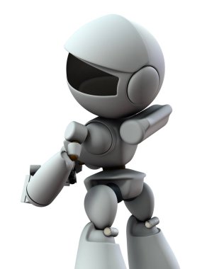 Geriye bakan bir yapay zeka robotu. Bu w düşünüyor