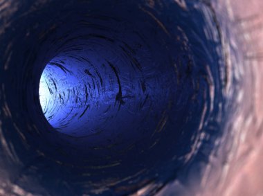 Büyük bir yeraltı tünelinin görüntüsü. Futu temsil ediyor.