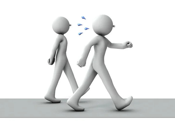 Due Persone Camminano Insieme Rappresenta Partenariato Sfondo Bianco Illustrazione — Foto Stock