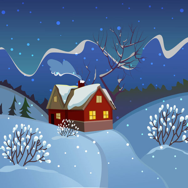 Winter landscape. The background landscape.