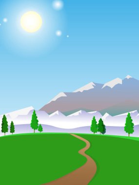  Yaz manzara. Güneşli havalarda.