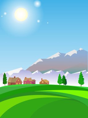 Yaz manzara. Güneşli havalarda. 