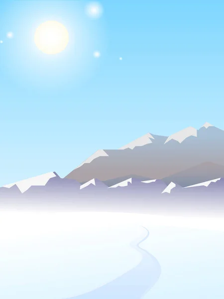 Paisaje invernal. Hermoso paisaje de montaña . — Vector de stock