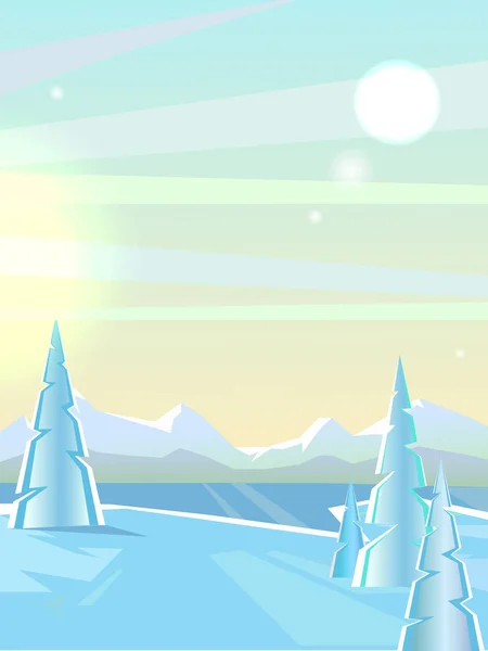 Vector paisaje de invierno. Hermoso fondo — Vector de stock