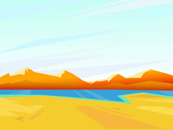 Paisaje vectorial de verano. Hermoso fondo brillante . — Vector de stock