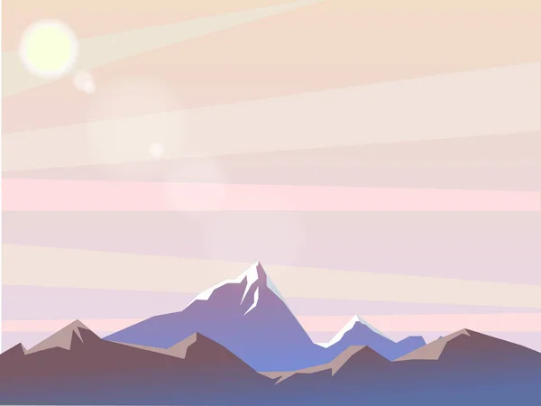 Paisaje vectorial de verano. Paisaje con montañas . — Vector de stock