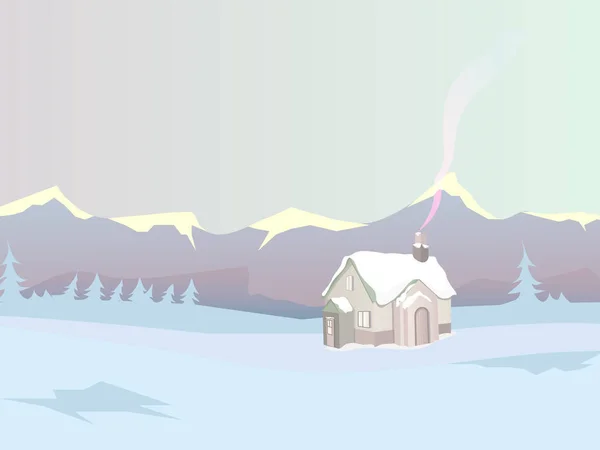 Vector winter landscape. Day landscape. Vector Graphics