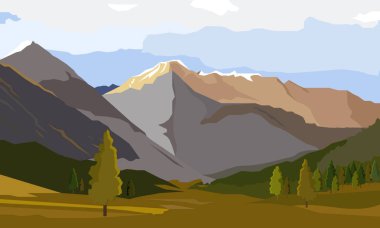  Güzel dağlar üzerinde arka plan manzara.