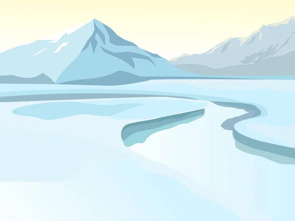 Χειμερινό τοπίο διάνυσμα. Ορεινό τοπίο — Διανυσματικό Αρχείο