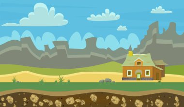  Tarayıcı ve arcade oyunlar için peyzaj.